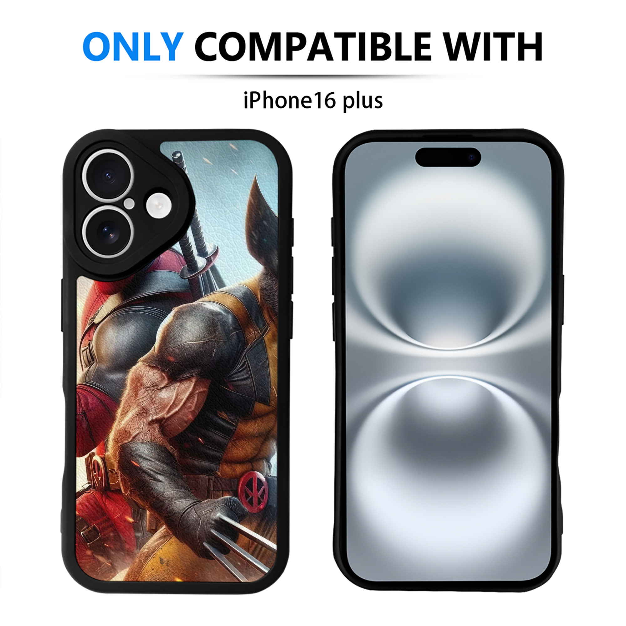 （画像用） Deadpool デッドプール 【iPhone 16シリーズ対応】シリコンスマホケース（レザー調） 材質：シリコン
